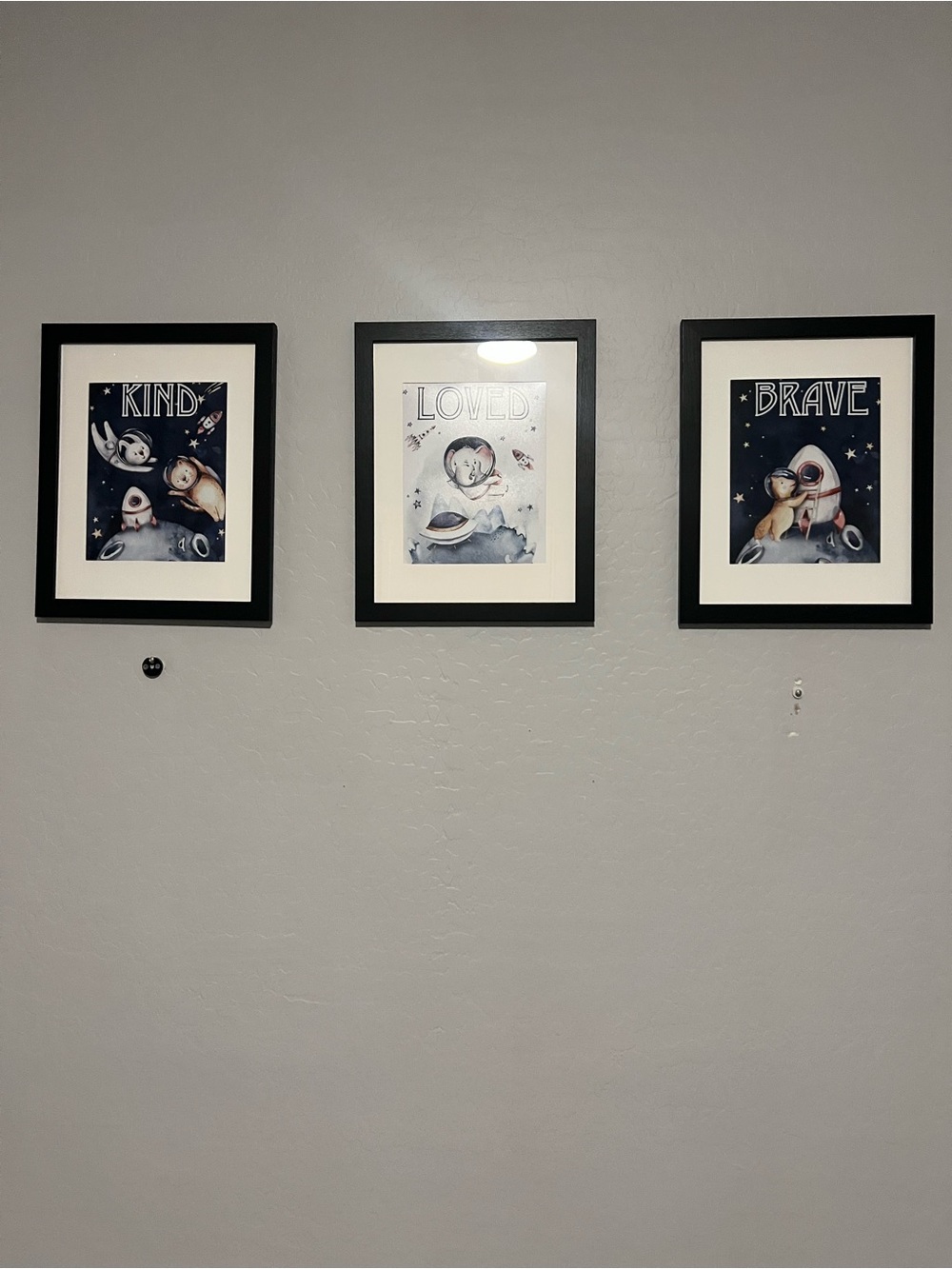 Space-Themed Trio Art Prints in Navy and Cream - Inspirational Set
